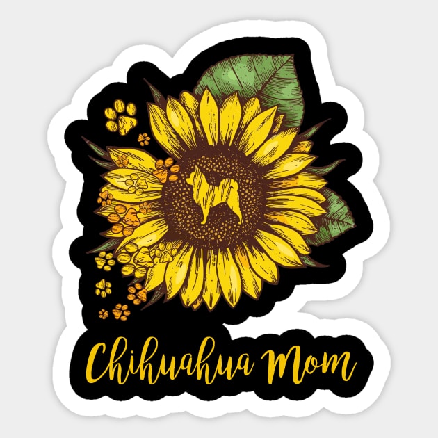 SUNFLOWER CHIHUAHUA MOM Sticker by gotravele store